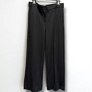 Black Wide Leg Cropped Dress Pants Career Office‎ Trousers